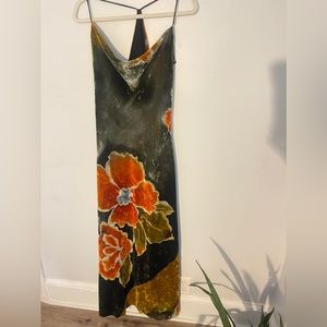 Vintage Velour Flower Dress